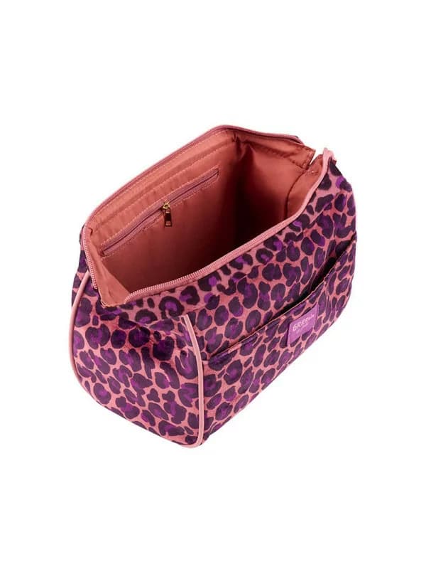 Grande Trousse de toilette leopard rose - Karla