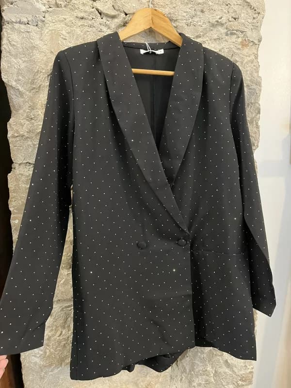 Combishort noire à strass M