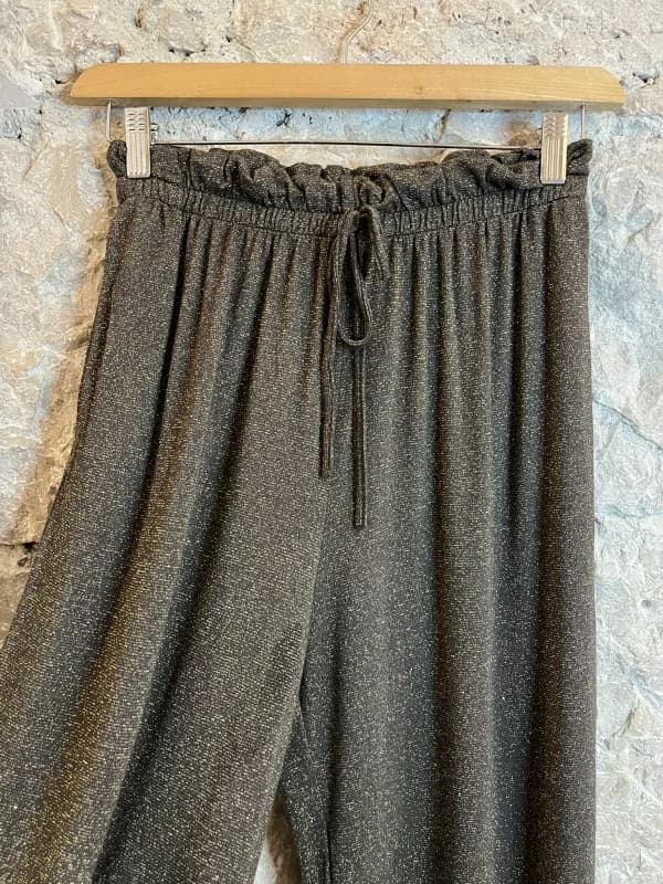 Pantalon large pailleté champagne - Lurex Taille unique