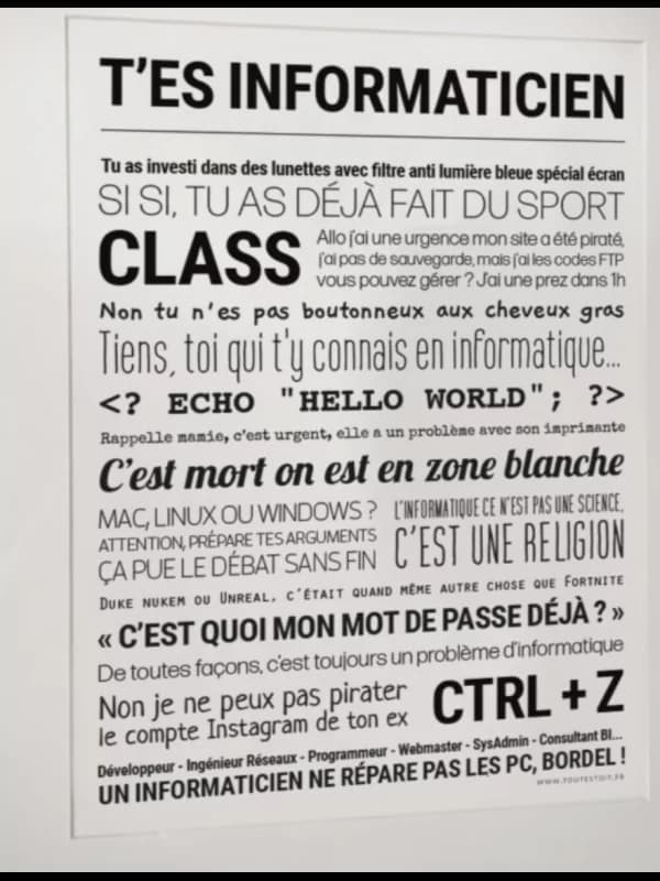 Affiche - T'es Informaticien