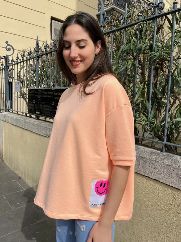 Sweat manches courtes orangé - Flashy