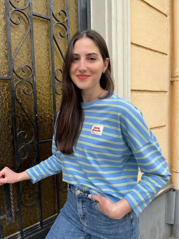 T-shirt manches longues rayé bleu - Thread S/M