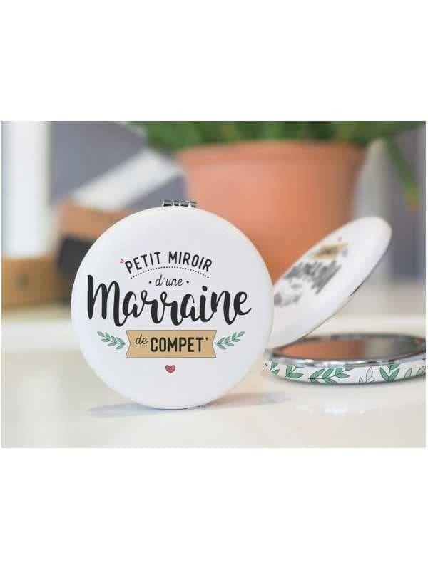 Miroir de poche "Marraine de compet"
