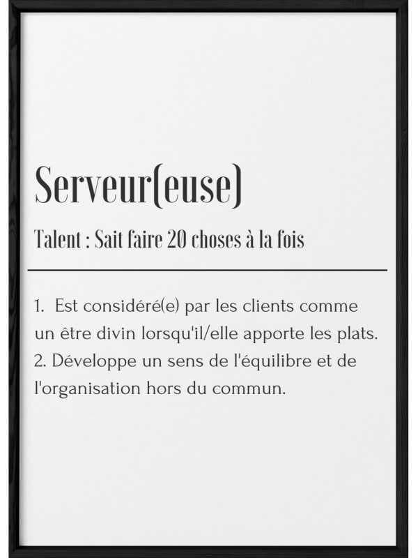 Affiche définition "Serveur(euse)"