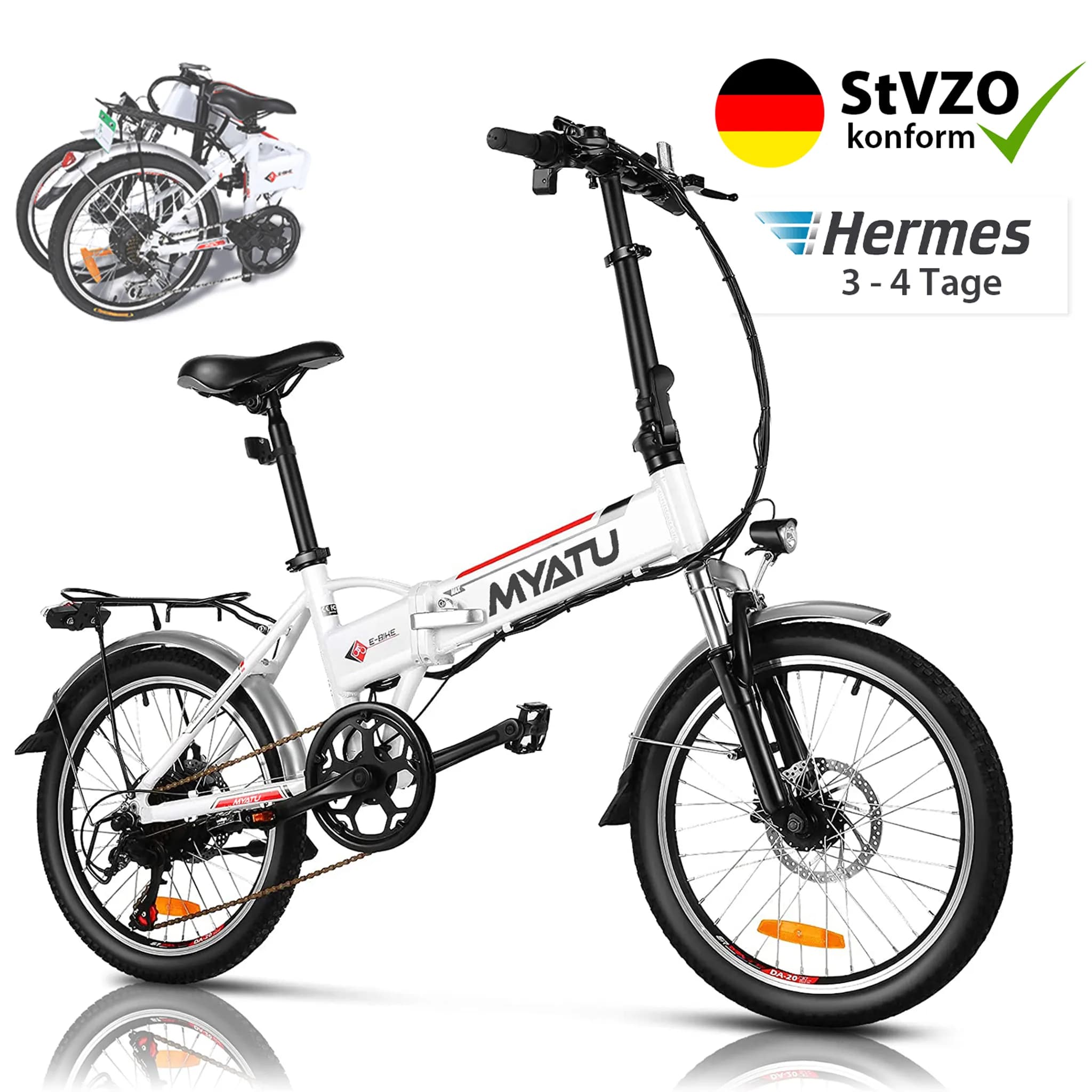 MYATU 20 Zoll E-Bike Klapprad Faltrad - 63 cm