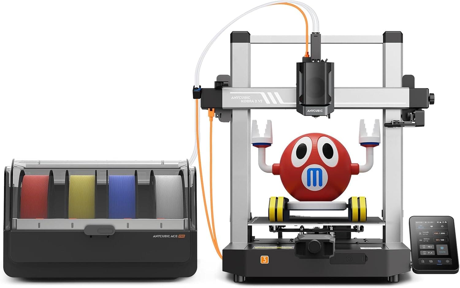 Imprimante 3D CoreXY Ultra-Rapide – 600 mm/s, Hotend 320 °C, Auto-nivelage 3D, 250×250×250 mm - Anycubic Kobra 3 V2 Combo