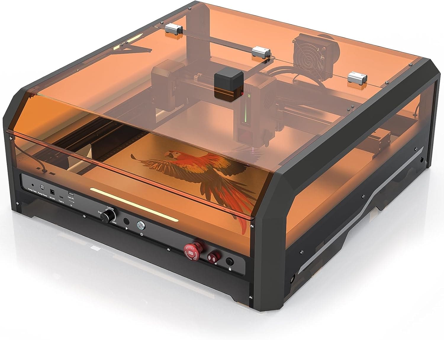 Graveur laser 20 W avec caisson fermé, caméra compatible LightBurn, air assist - 40W