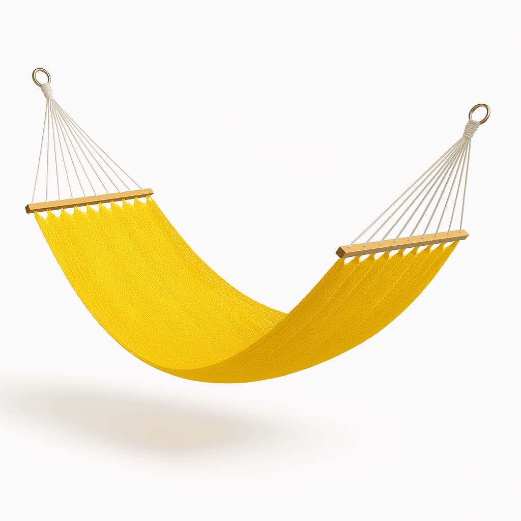 Hamac double tissé à la main King-Size Jaune Classique 250 kg