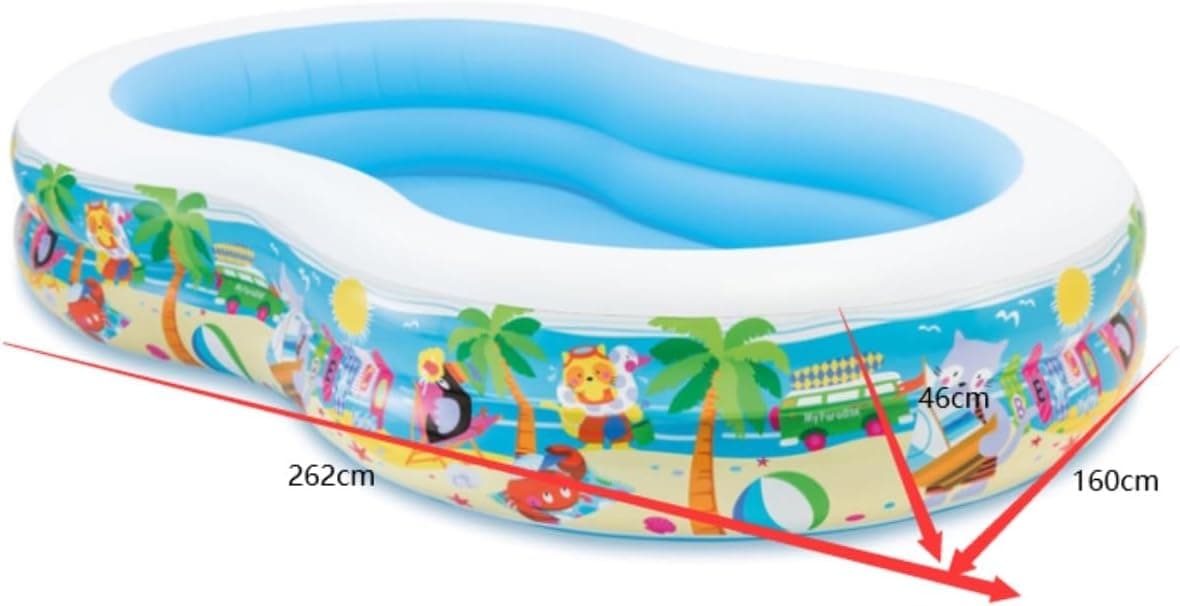 Piscine Gonflable Familiale – 262 × 160 × 46 cm – Piscine Rectangulaire Hors Sol pour Jardin, Terrasse ou Balcon