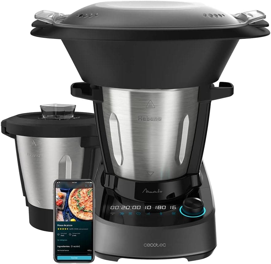 Robot de cuisine multifonction 3,3 L – 1600 W, 37 fonctions, écran tactile 5”, balance intégrée, Wi-Fi, carafe inox - Mambo 11090 Habana