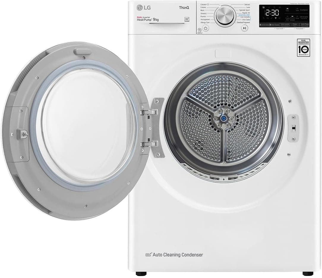 Sèche-linge 9 kg Pompe à Chaleur A+++ – Dual Inverter Wi-Fi & Soin Anti-Allergie