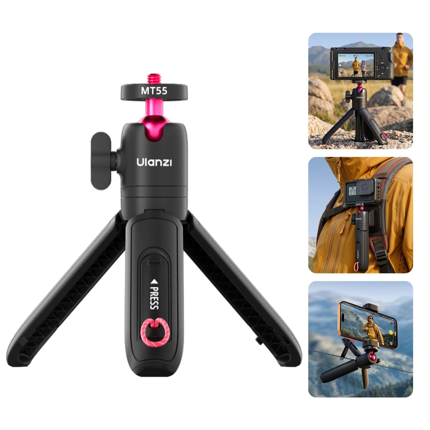 Ulanzi MT55 SnapGo Mini Selfie Stick Tripod (1/4'' Mount)