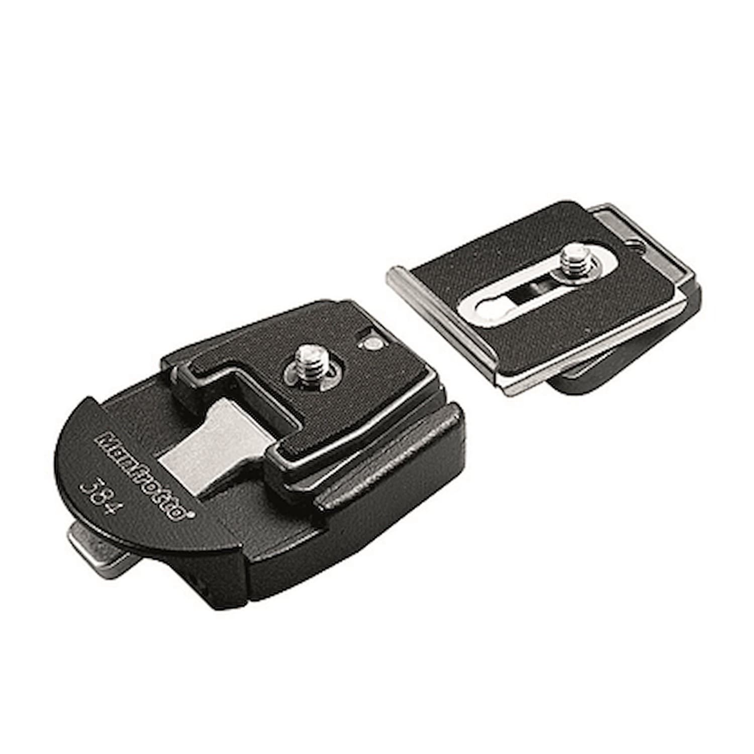 Manfrotto 384 adaptador rápido de cola de milano con 2 placas