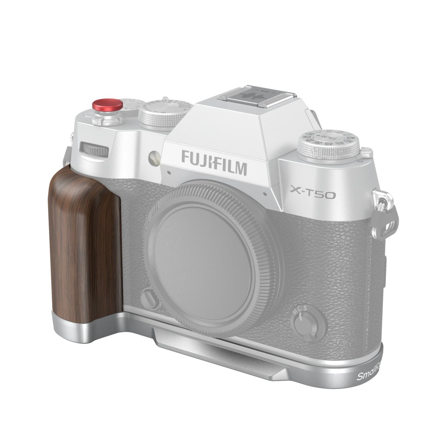 SmallRig L-Shape Mount Plate with Handle for FUJIFILM X-T50 (Wooden/Silver) 4735C