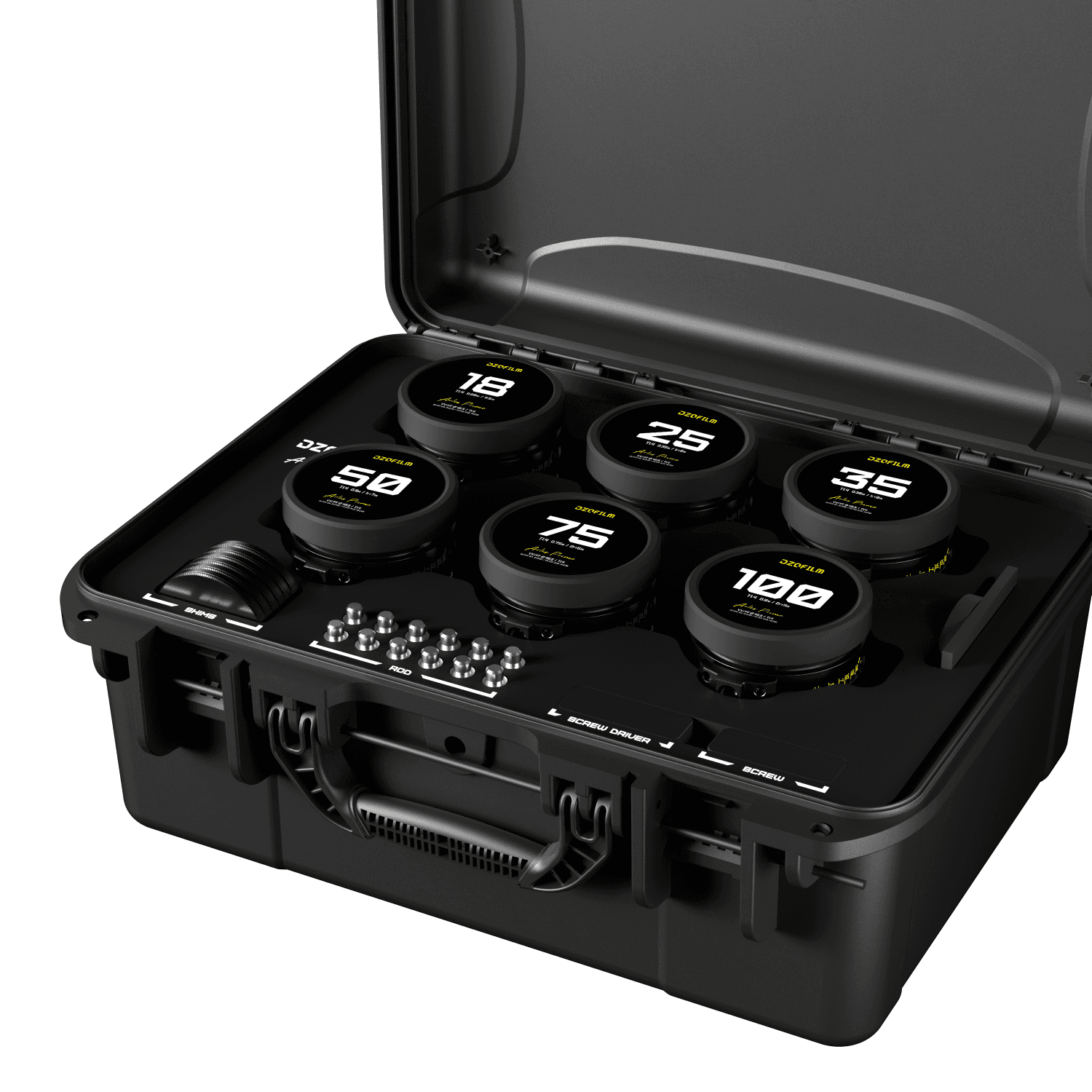 DZOFILM Arles Prime 18/25/35/50/75/100mm(PL_Black_Case_6pcs_Metric)