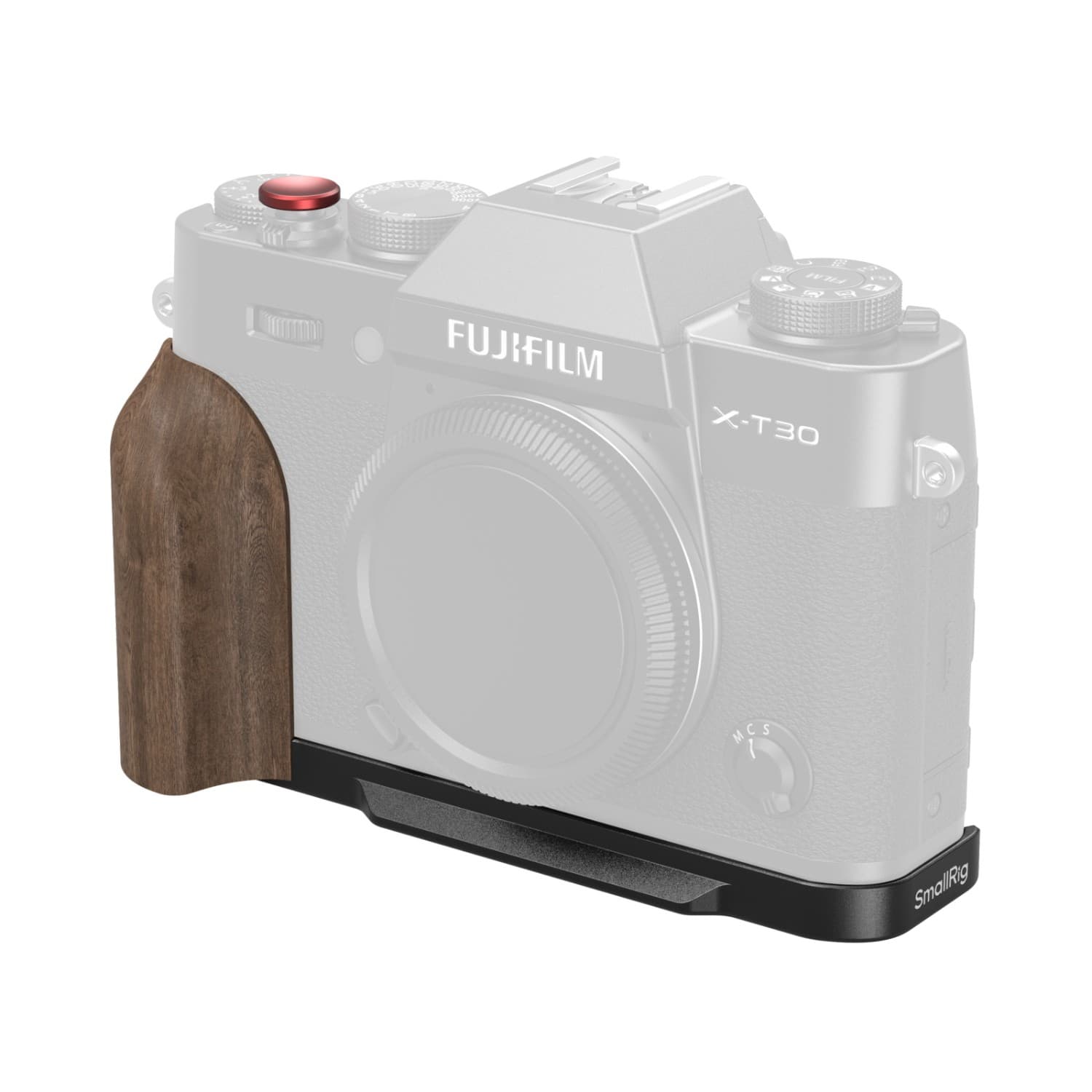 SmallRig L-Shaped Mount Plate with Wooden Handle for FUJIFILM X-T30 / X-T30 II / X-T30 III (Black)