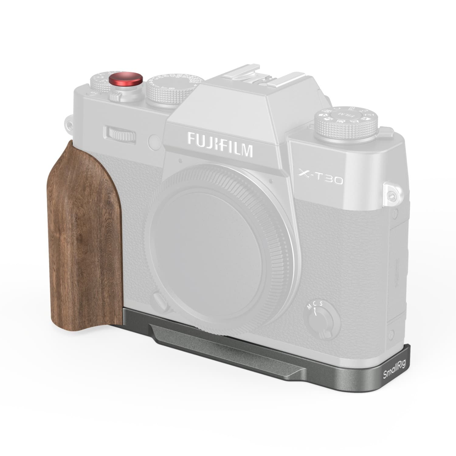 SmallRig L-Shaped Mount Plate with Wooden Handle for FUJIFILM X-T30/X-T30 II/X-T30 III (Char.Sil.) 5668