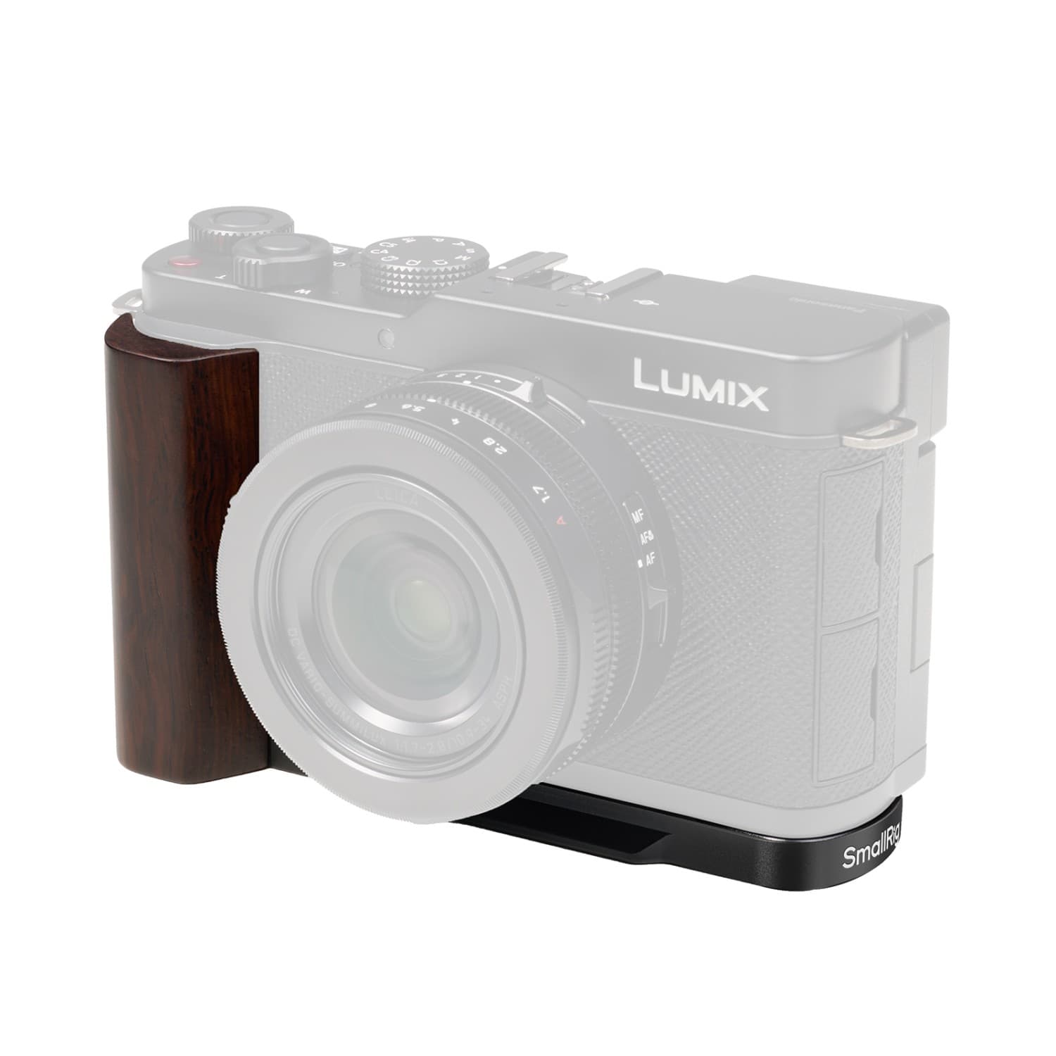 SmallRig L-Shaped Mount Plate with Wooden Handle for Panasonic LUMIX L10 (Black) 5942