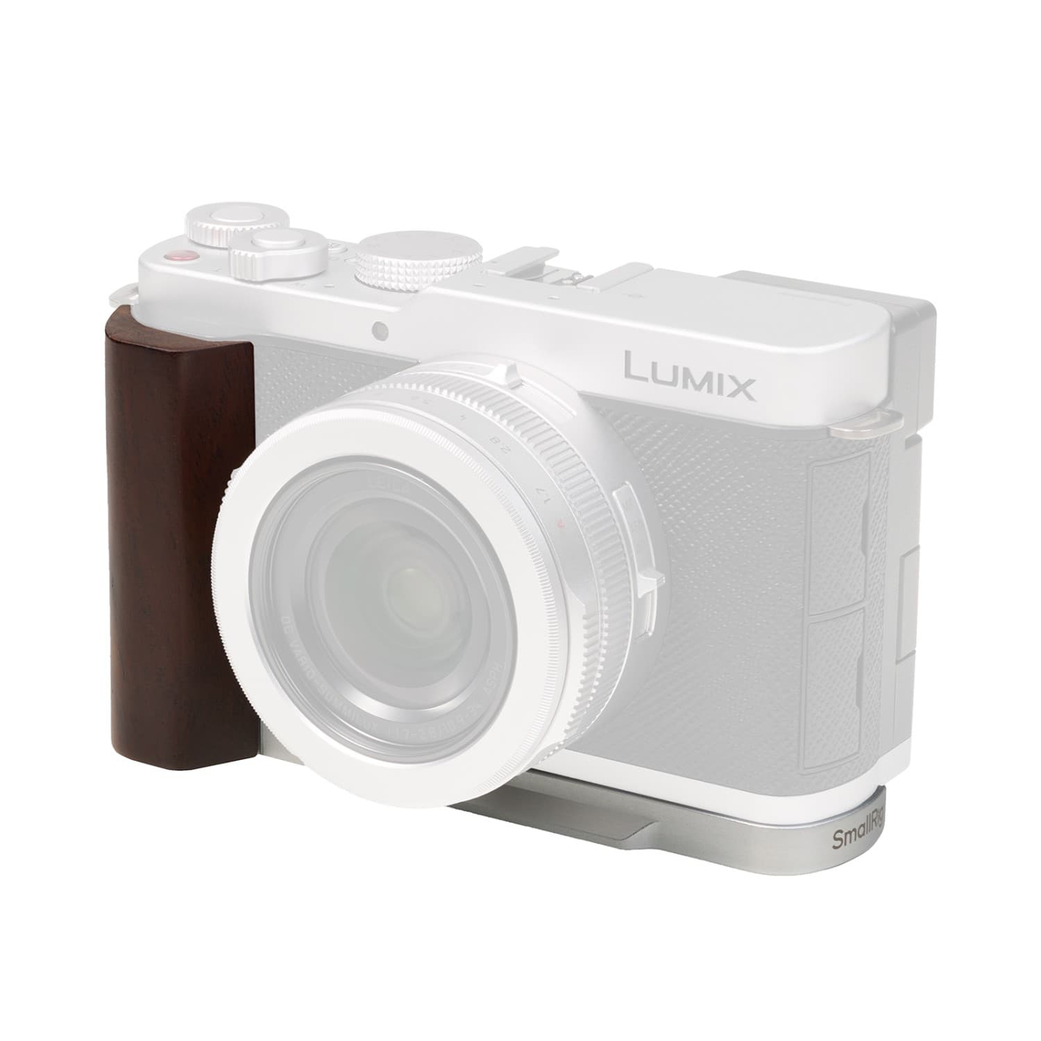 SmallRig L-Shaped Mount Plate with Wooden Handle for Panasonic LUMIX L10 (Silver) 5943