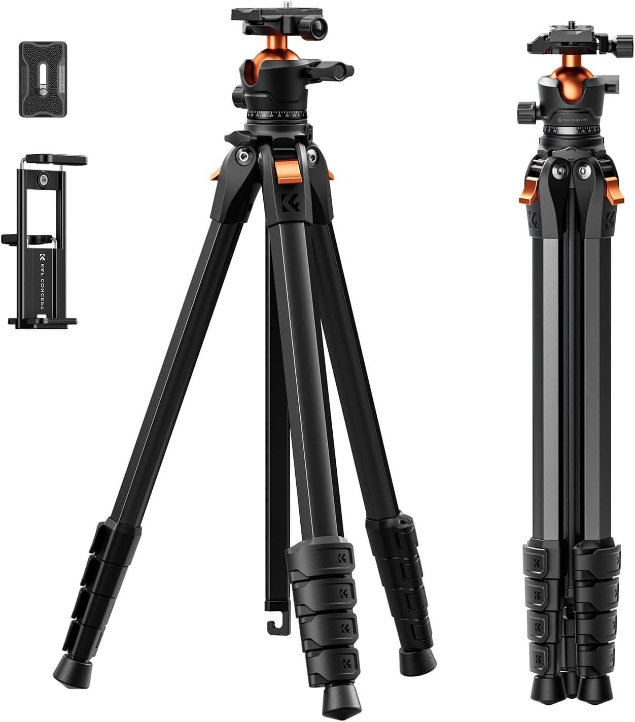 K&F Concept A305A3+BH-40 – trípode de viaje de aluminio de 185 cm con rótula de bola