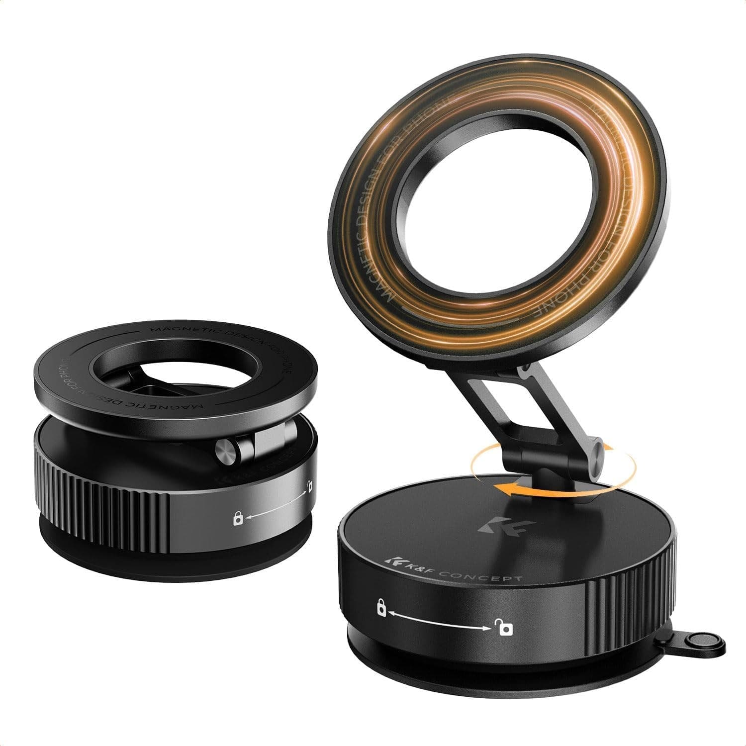 K&F Magnetic Phone Holder for Car, Suction Phone Mount 360° Rotatable