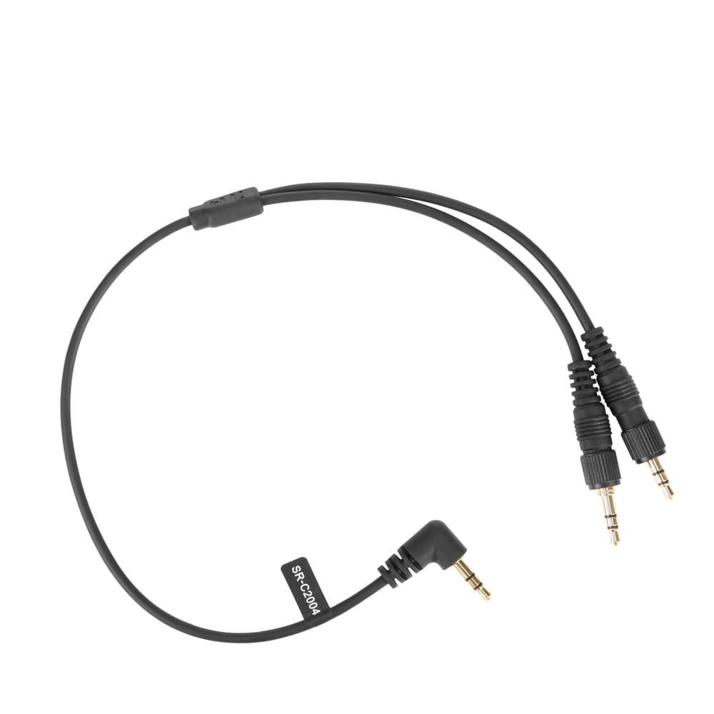 Saramonic Dual Locking 3.5mm TRS to Right-Angled 3.5mm TRS Y Cable for Wireless Receivers, Mics,More