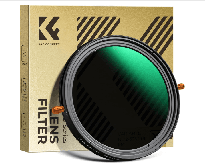 K&F 58MM, D Series,multifunctional Variable/Fader ND 2~32 filter, HD, Waterproof, Anti Scratch, Gree