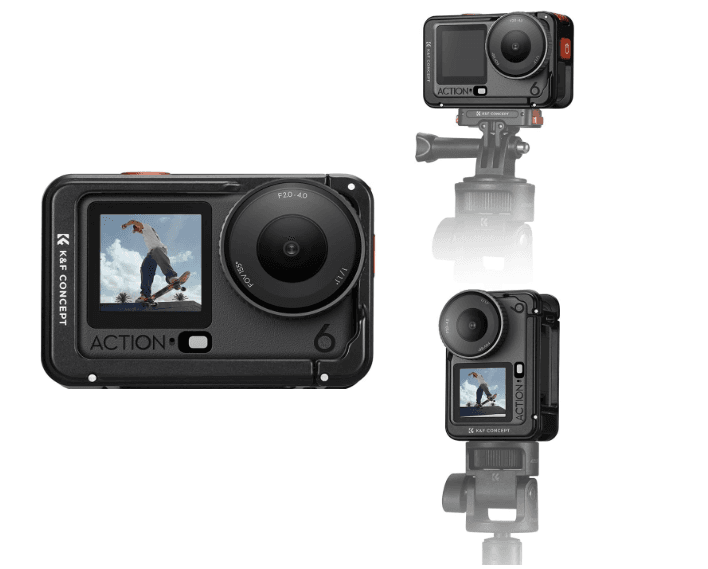 K&F DJI OSMO ACTION 6 Cage, full-coverage aluminum alloy, dual-opening & dual-button design.