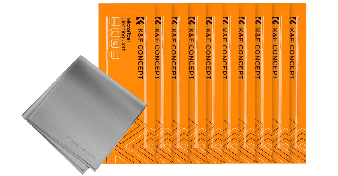 K&F Concept 10 Pack Microfiber Cleaning Cloths - Glasses Cloth for Cleaning Camera Lenses, Glasses,