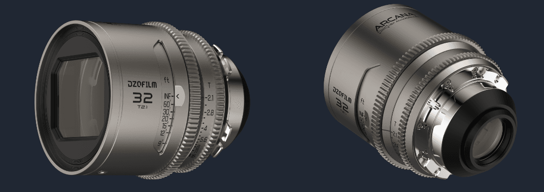 DZOFILM Arcana 32/45/75mm T2.1 Full-frame 1.5X Hybrid Anamorphic Prime 3-Lens Set (PL mount,meter)
