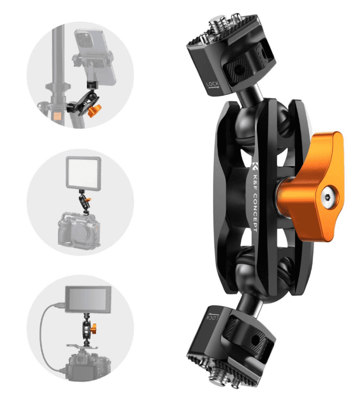 K&F KF31.082V1 360° Rotation Magic Arm with Double Ball Heads