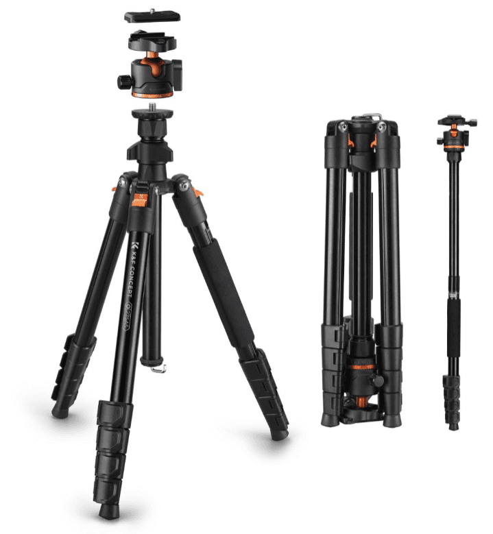 K&F Concept O275A5+BH-36 – trípode de aluminio de 192 cm con rótula