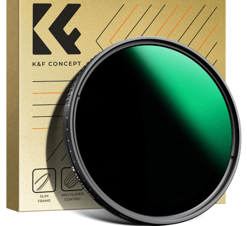 K&F CONCEPT 49MM, ND3-1000, ultra-thin variable ND, Waterproof, Green Coated