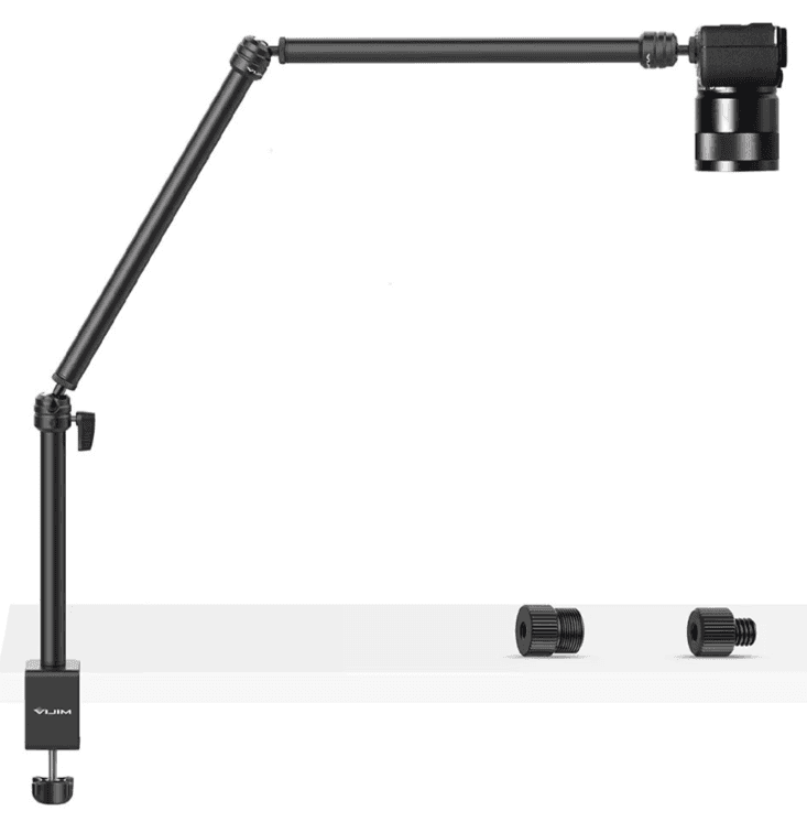 VIJIM LS08 C-clamp Flexible Overhead Camera Mount Desk Stand (Three-Stages)