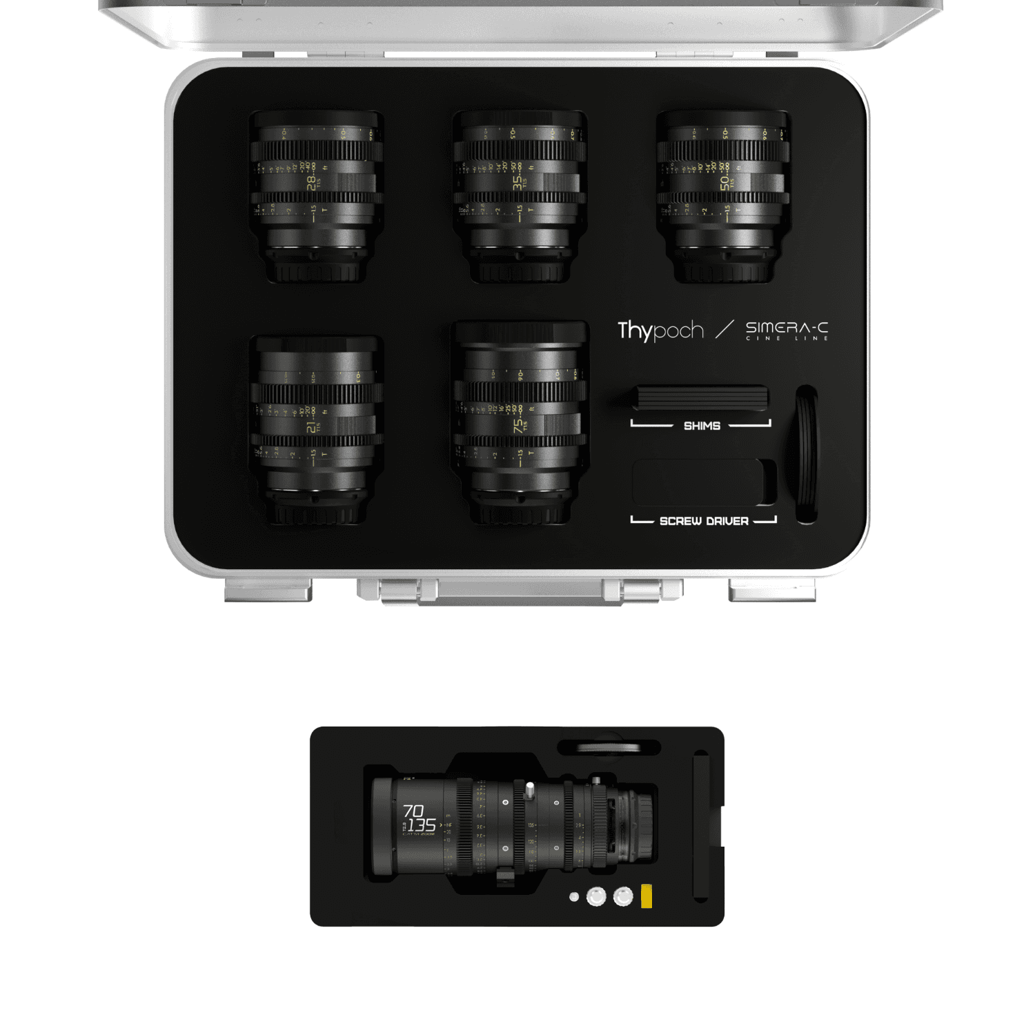 Thypoch Simera-C 21/28/35/50/75mm Catta Zoom 70-135mm (E_Black_Case_6pcs)