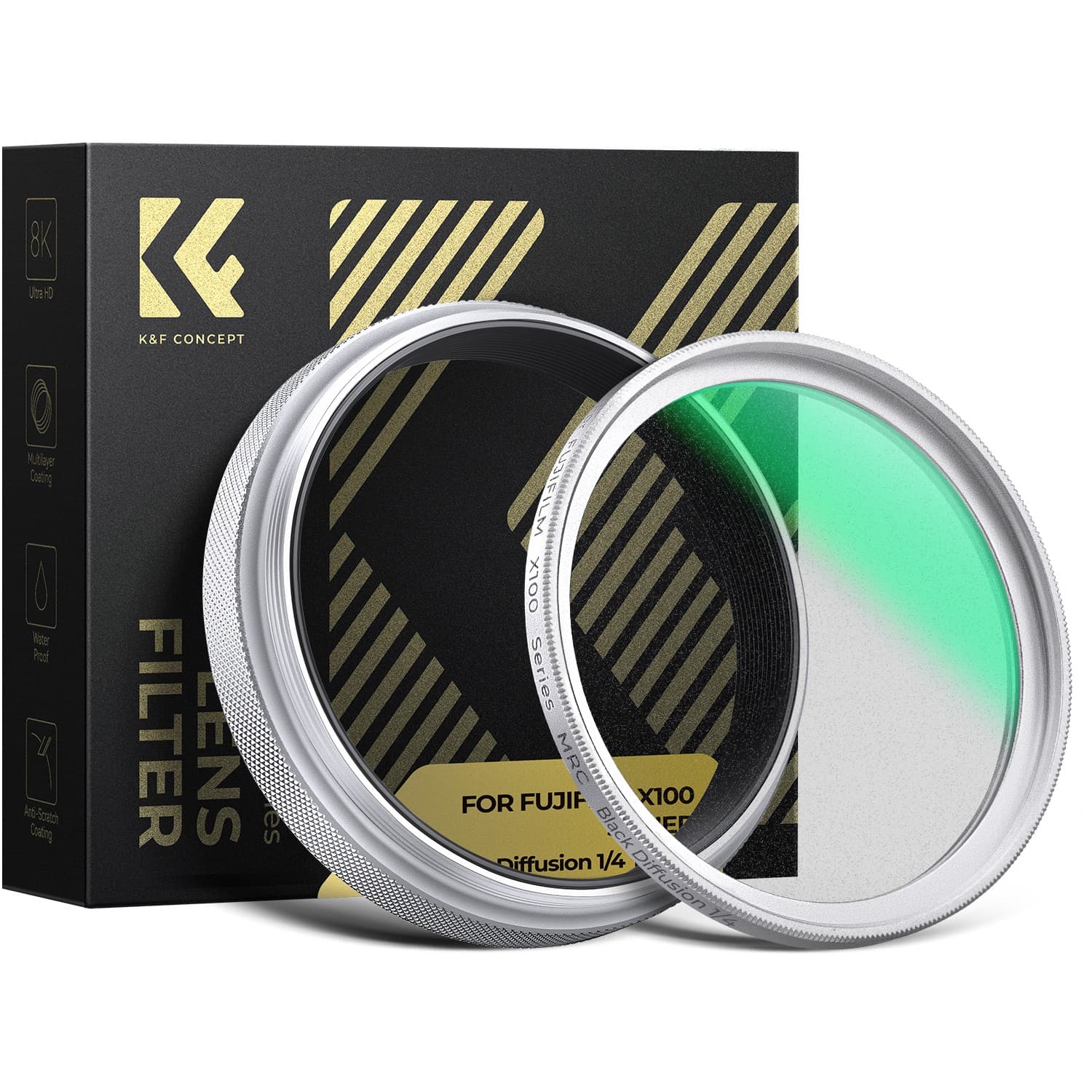 K&F Concept filtro Black Mist 1/4 para Fujifilm X100, plateado