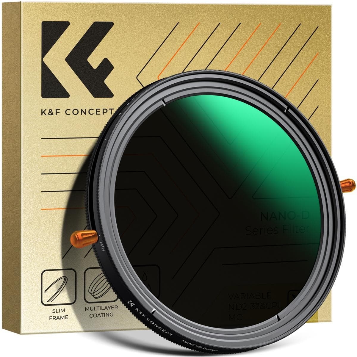 K&F 67MM, D Series,multifunctional CPL+Variable/Fader ND 2~32 filter, HD, Waterproof, Anti Scratch