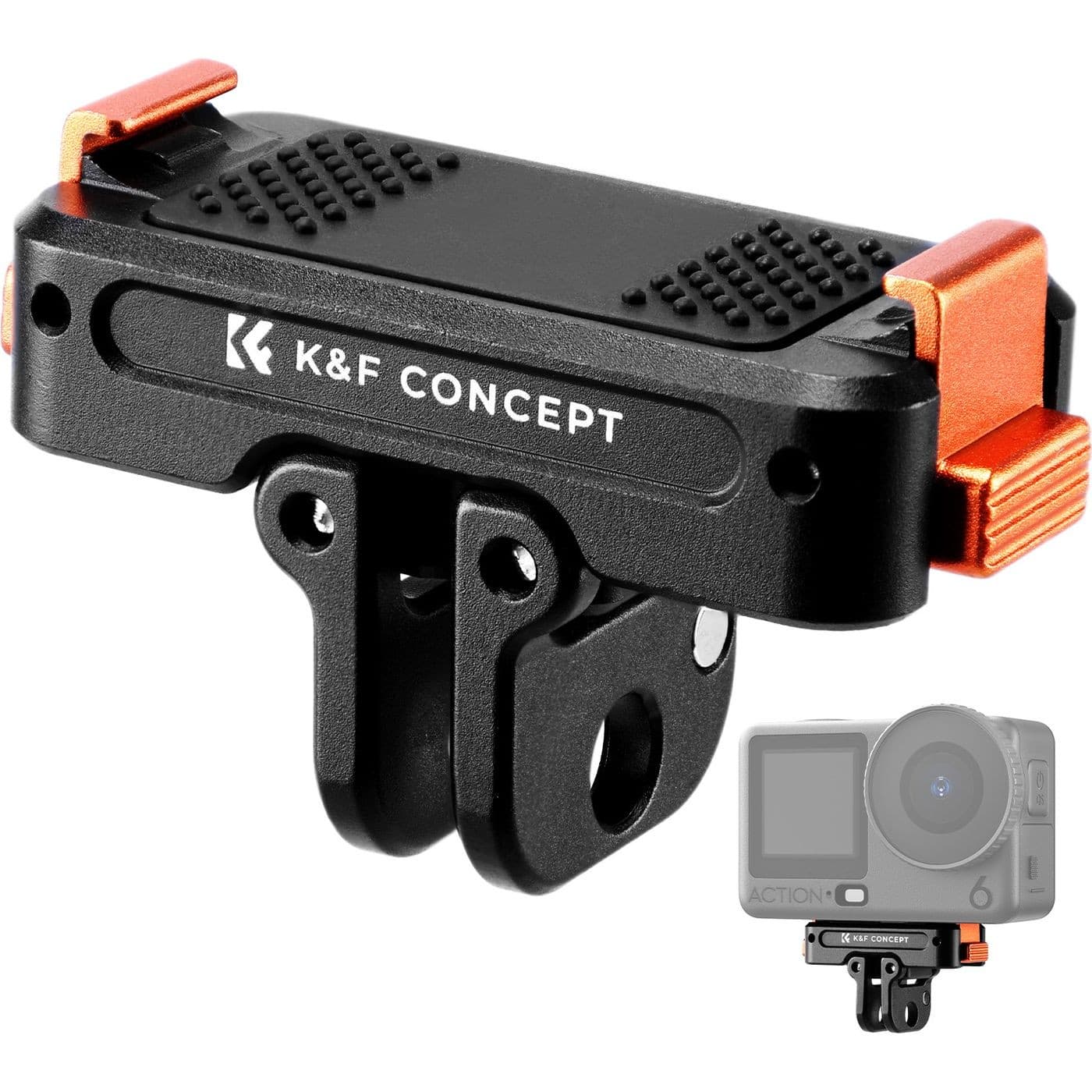 K&F Concept hliníkový magnetický rychloupínací adaptér pro DJI Osmo Action 6 s GoPro sponou