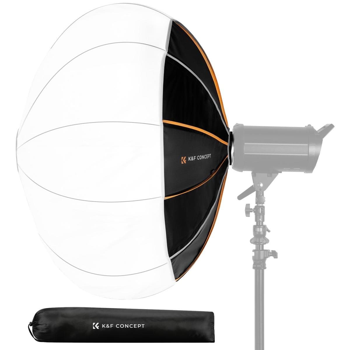 K&F Concept softbox 90 cm, kulový, rychloskládací, uchycení Bowens