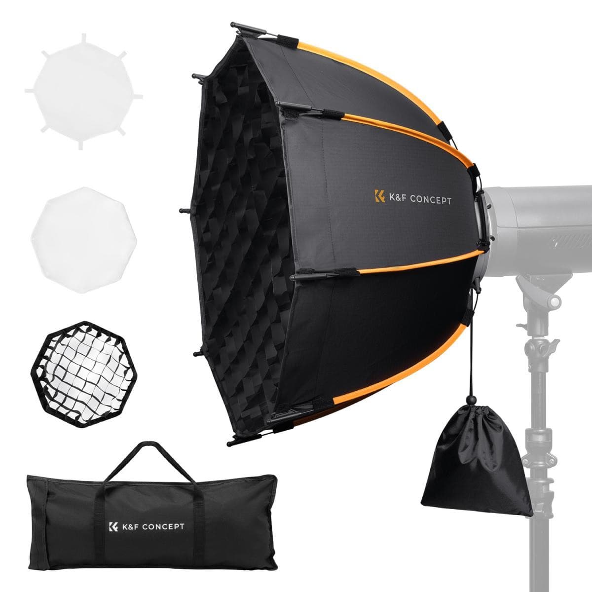 K&F Concept softbox 60 cm, 8boký, rychloskládací, uchycení Bowens