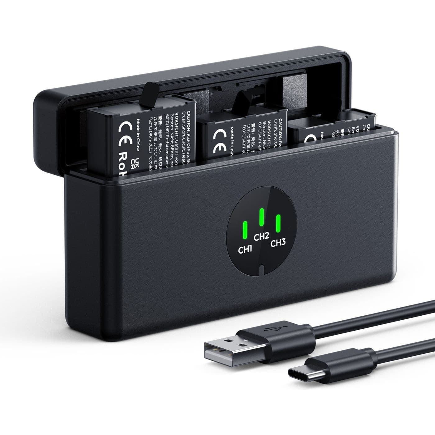 K&F Concept baterie pro DJI Osmo Action 6 / 5 Pro / 4 / 3, 2100mAh, 3 ks + nabíječka