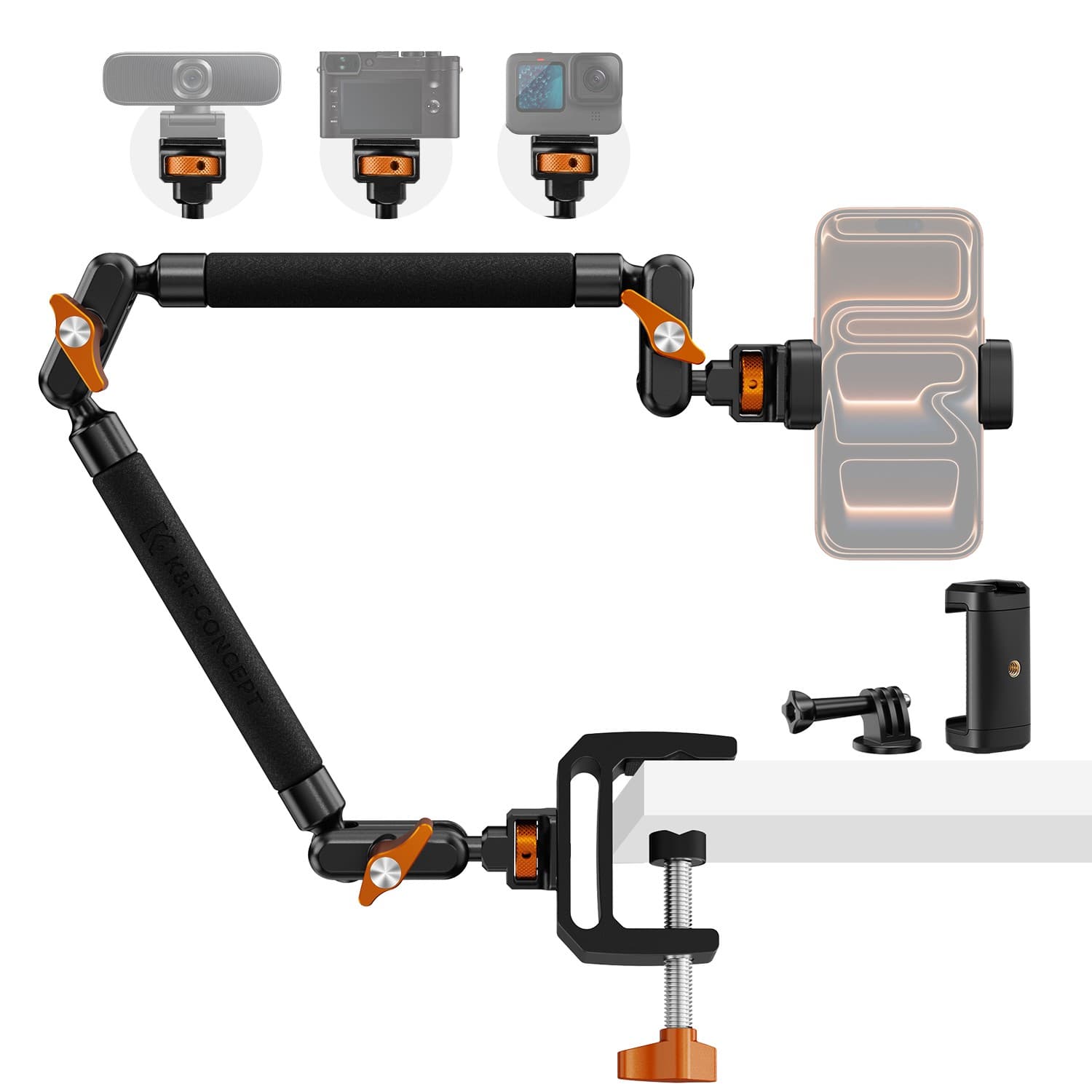 K&F Concept kit de sobremesa con brazo mágico de 22″