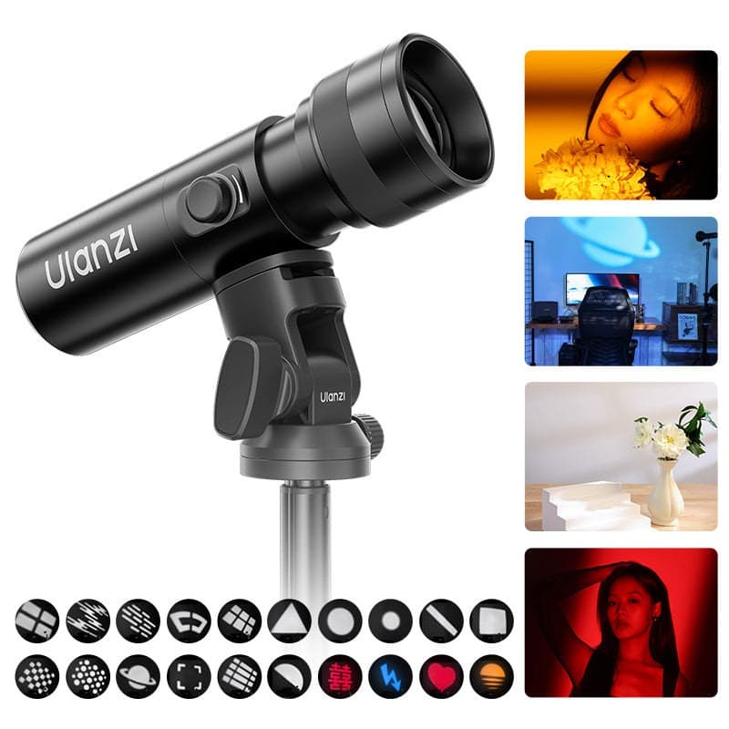 Ulanzi LM01 linterna de proyección RGB de 10 W con 20 gobos