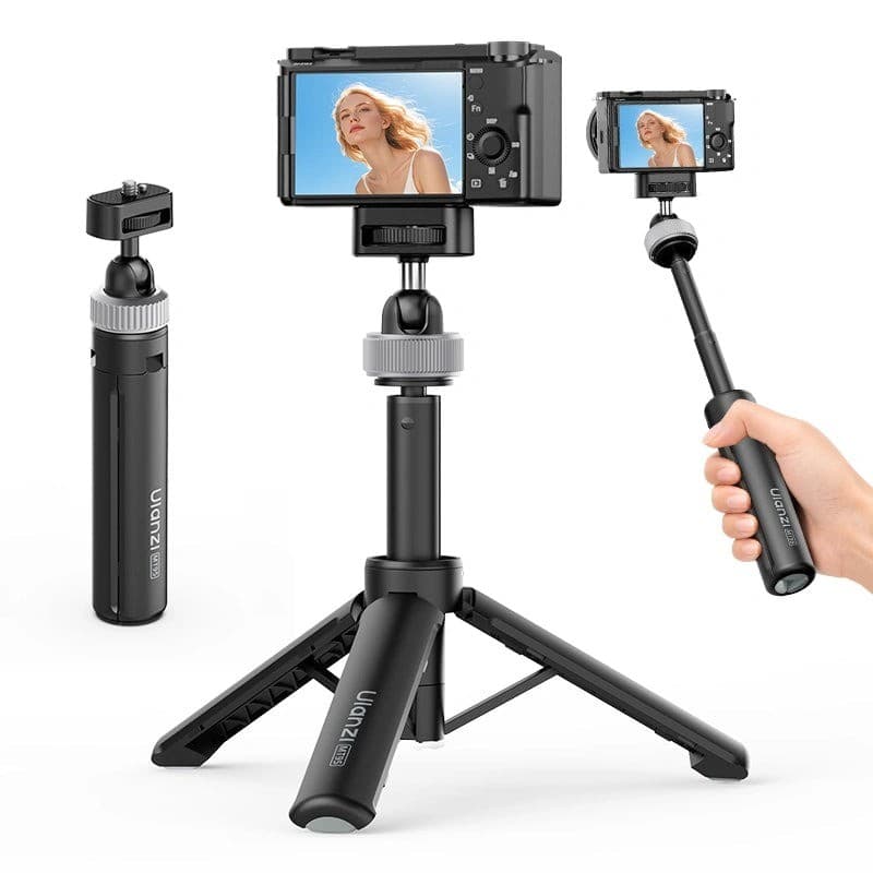 Ulanzi MT95 minitrípode telescópico y palo selfie con rosca de 1/4", negro