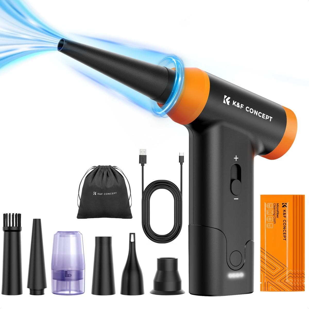 K&F CONCEPT Electric cleaning air blowing set, air blowing body, slender mouthpiece *1