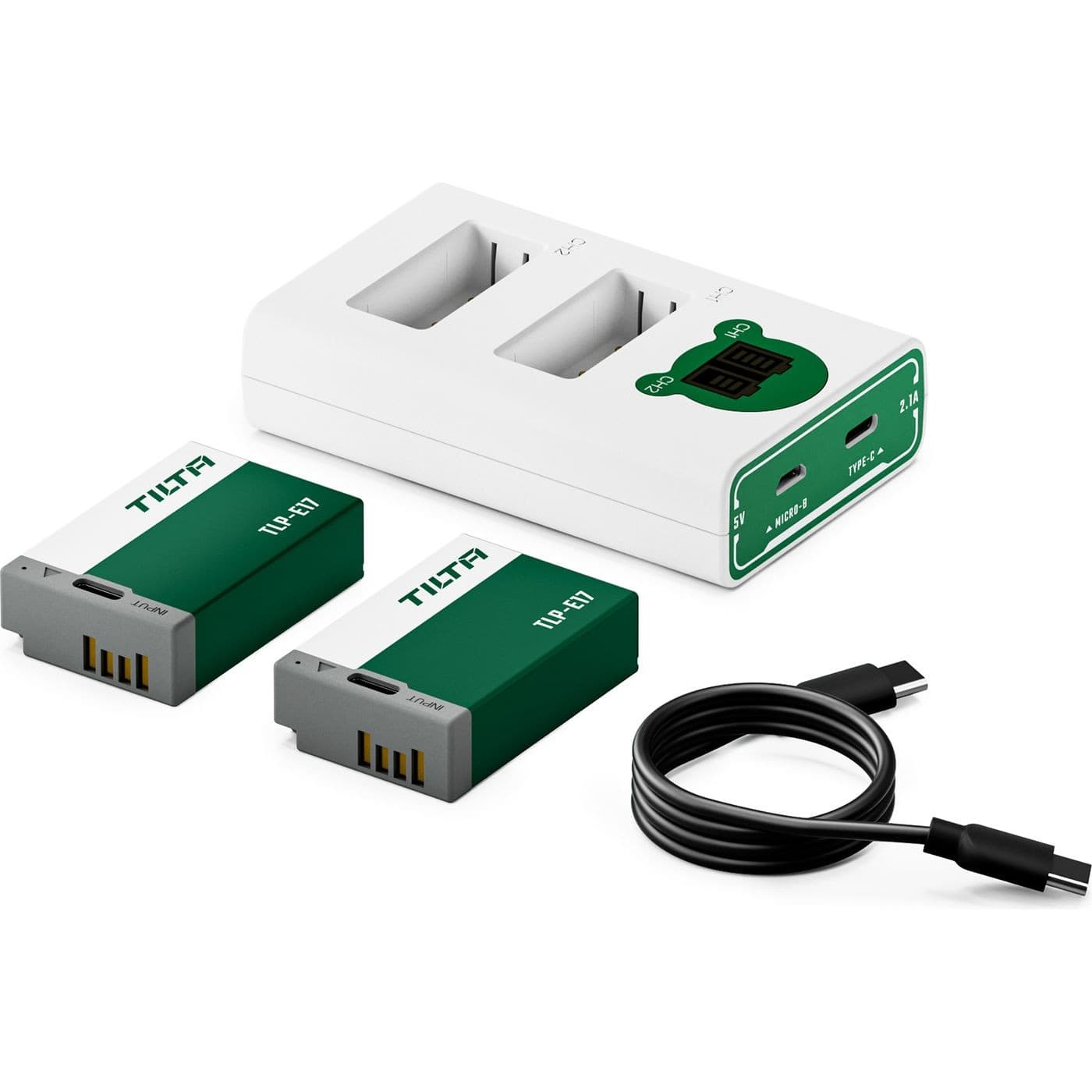 Tilta LP-E17 Charging Station Battery Kit (2 Batteries) - Forest Green