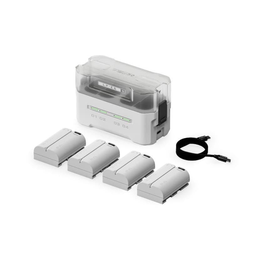 Tilta LP-E6P Charging Station Battery Kit (4 Batteries) - Off White