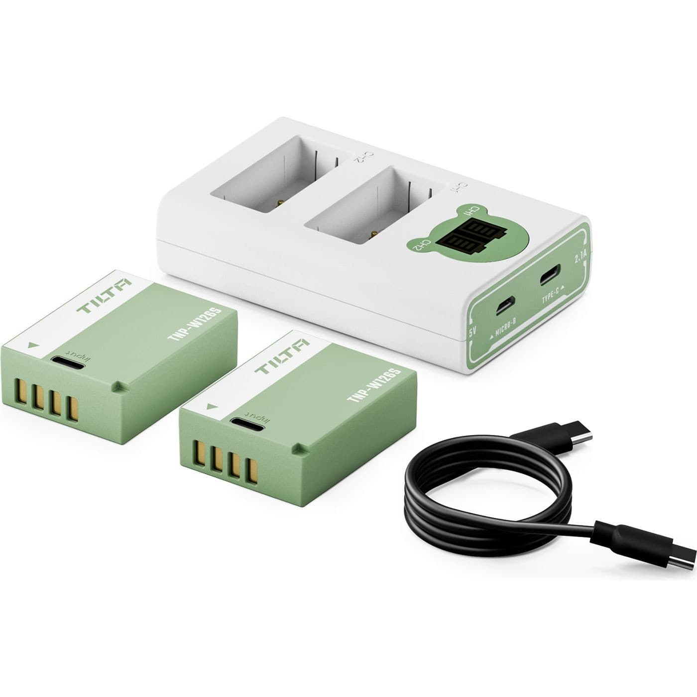 Tilta NP-W126S Charging Station Battery Kit (2 Batteries) - Ash Green