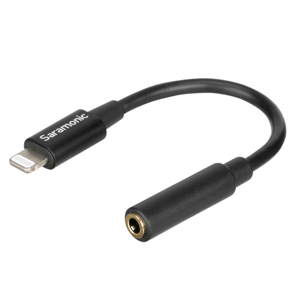 Saramonic Female 3.5mm TRRS to Lightning Adapter w/ Headphone Out & Mic & Audio In for iPhone & iPad