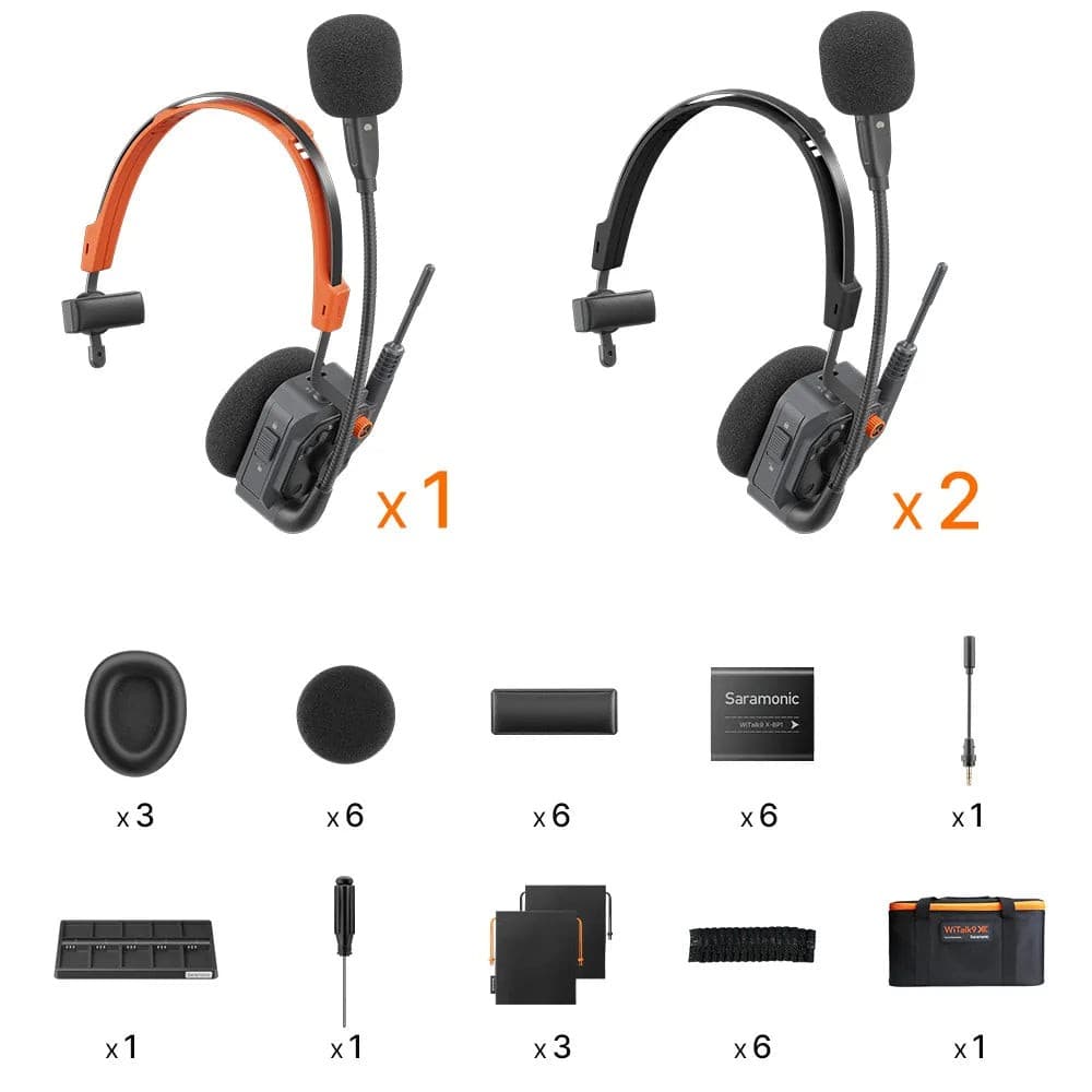 Saramonic WiTalk9 X-3S – intercomunicador inalámbrico para 3 personas, de un oído